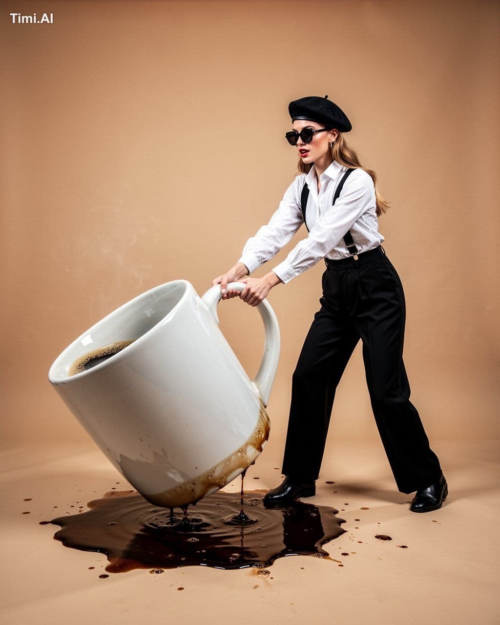 Full-body hyper-realistic studio photograph of a stylish wom