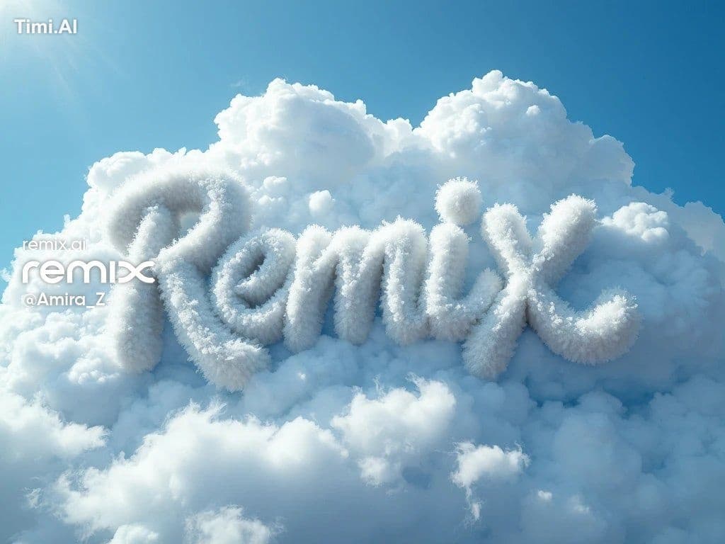 The name "text" elegantly scripted in fluffy, white clouds a