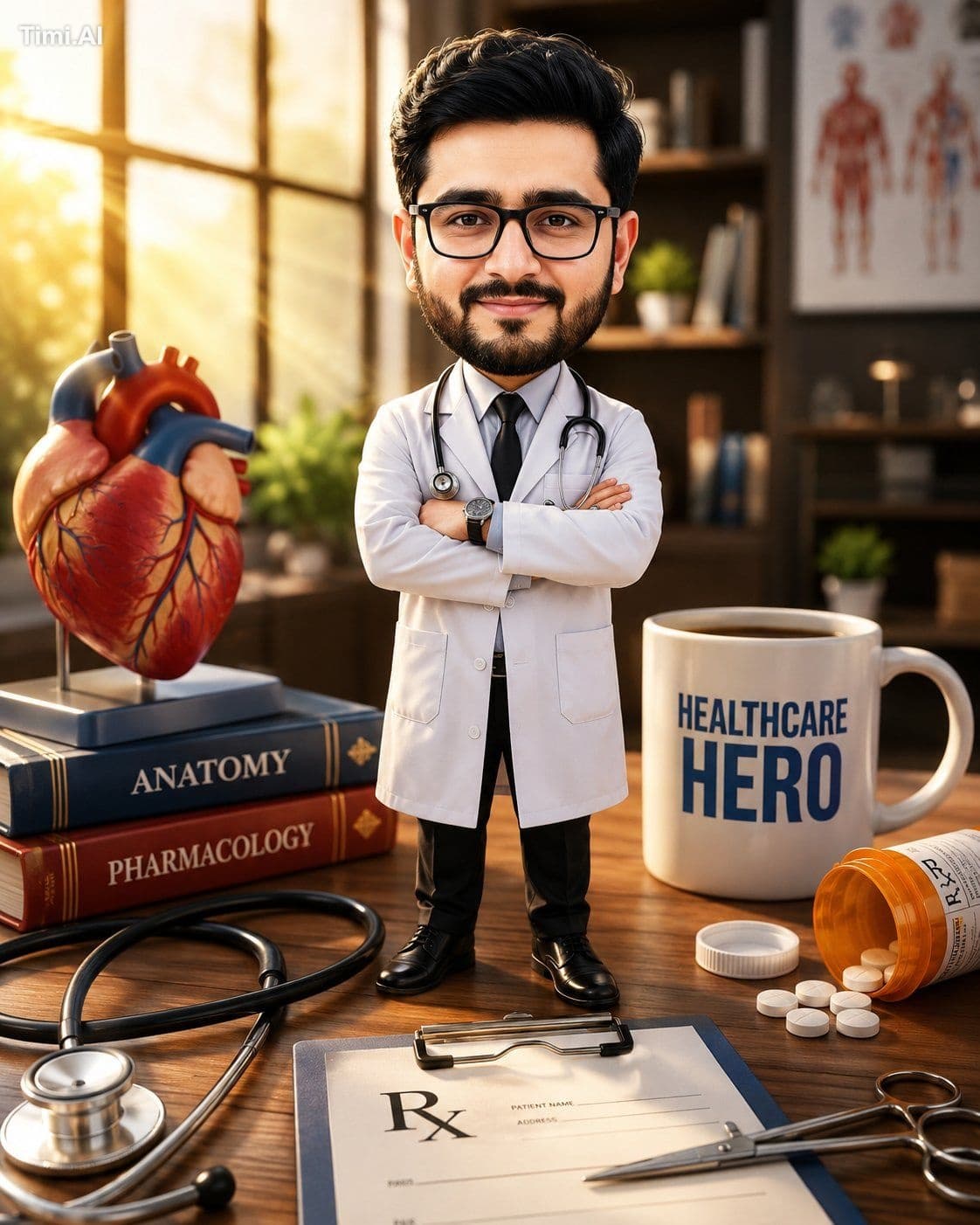 Prompt 1 ⤵️
Ultra-realistic 3D caricature portrait of a pr