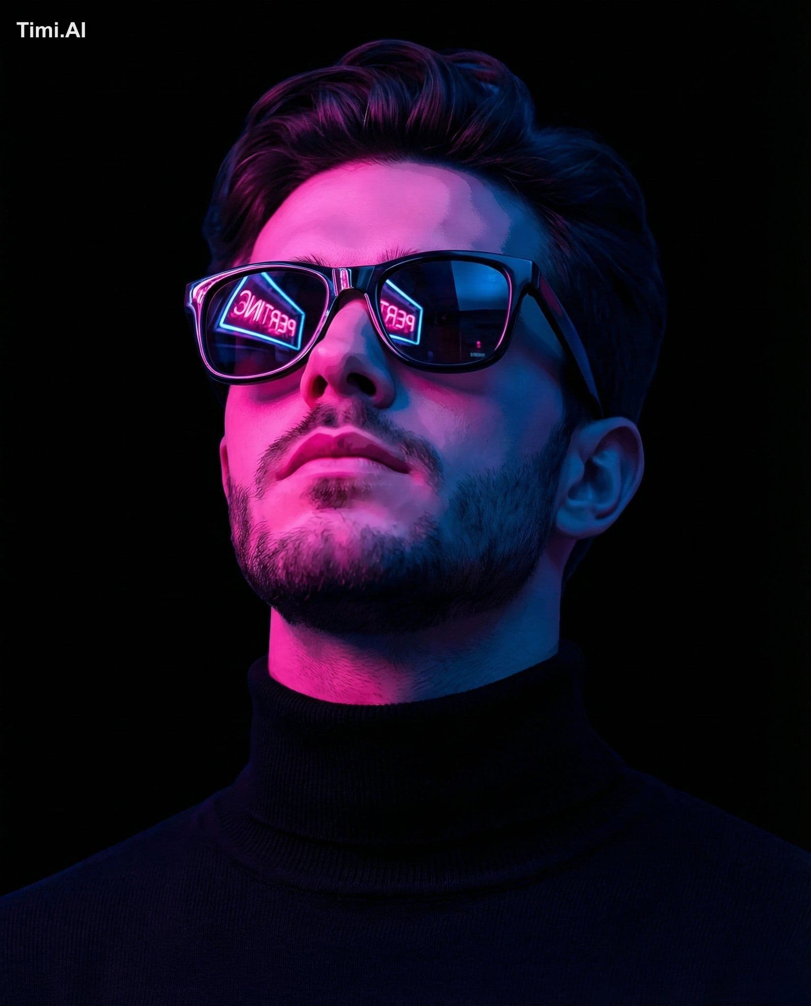 Create a bold stylized half-length portrait from the input p