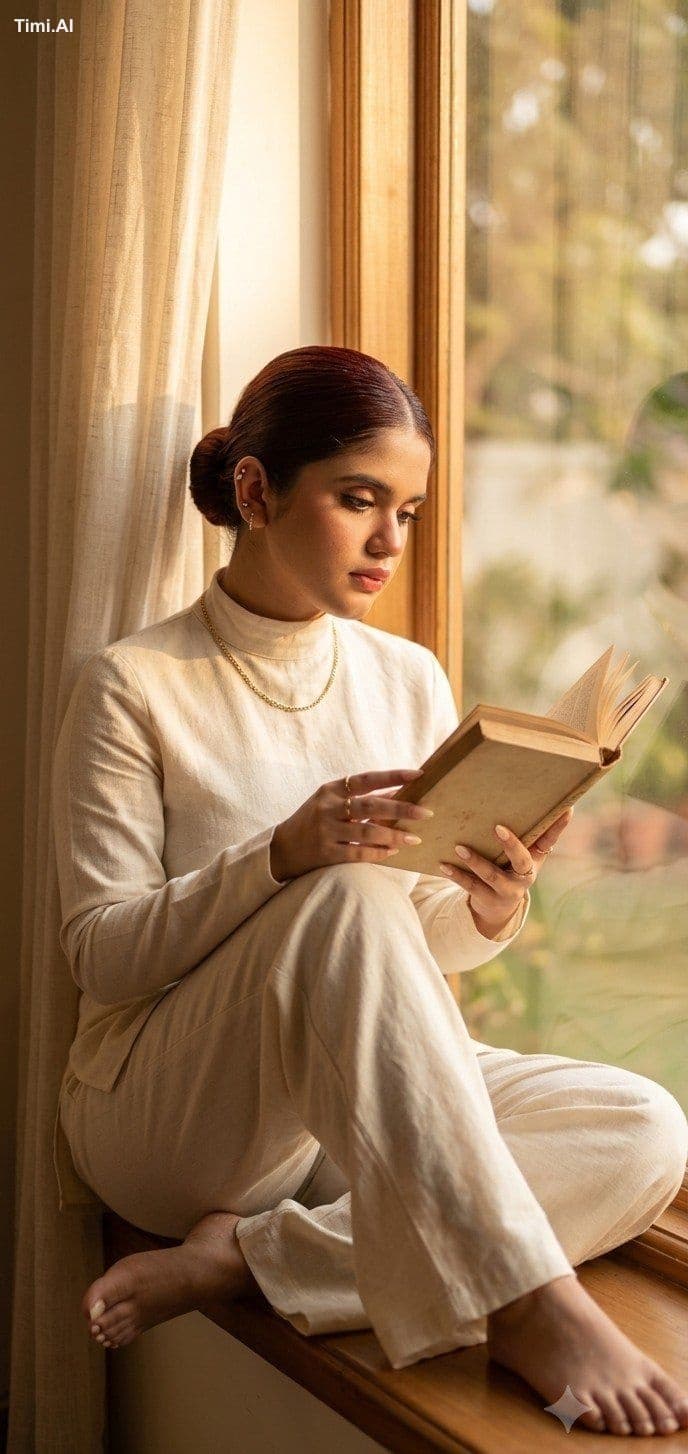 The quiet comfort of a perfect reading corner.📖 

**Gemini 