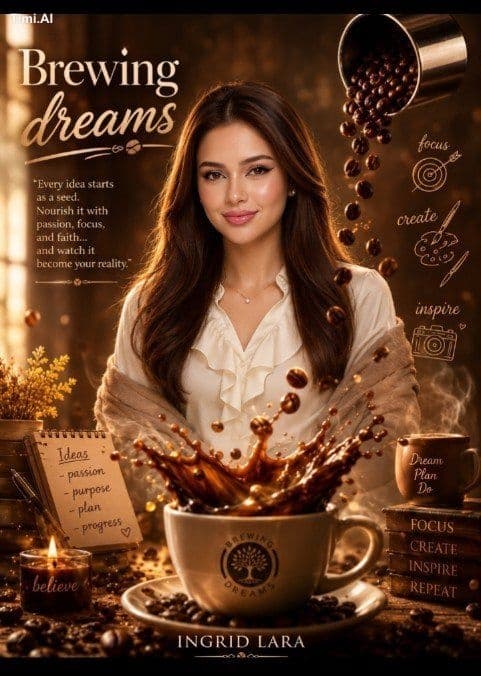 > Create a luxurious cinematic coffee-themed promotional pos