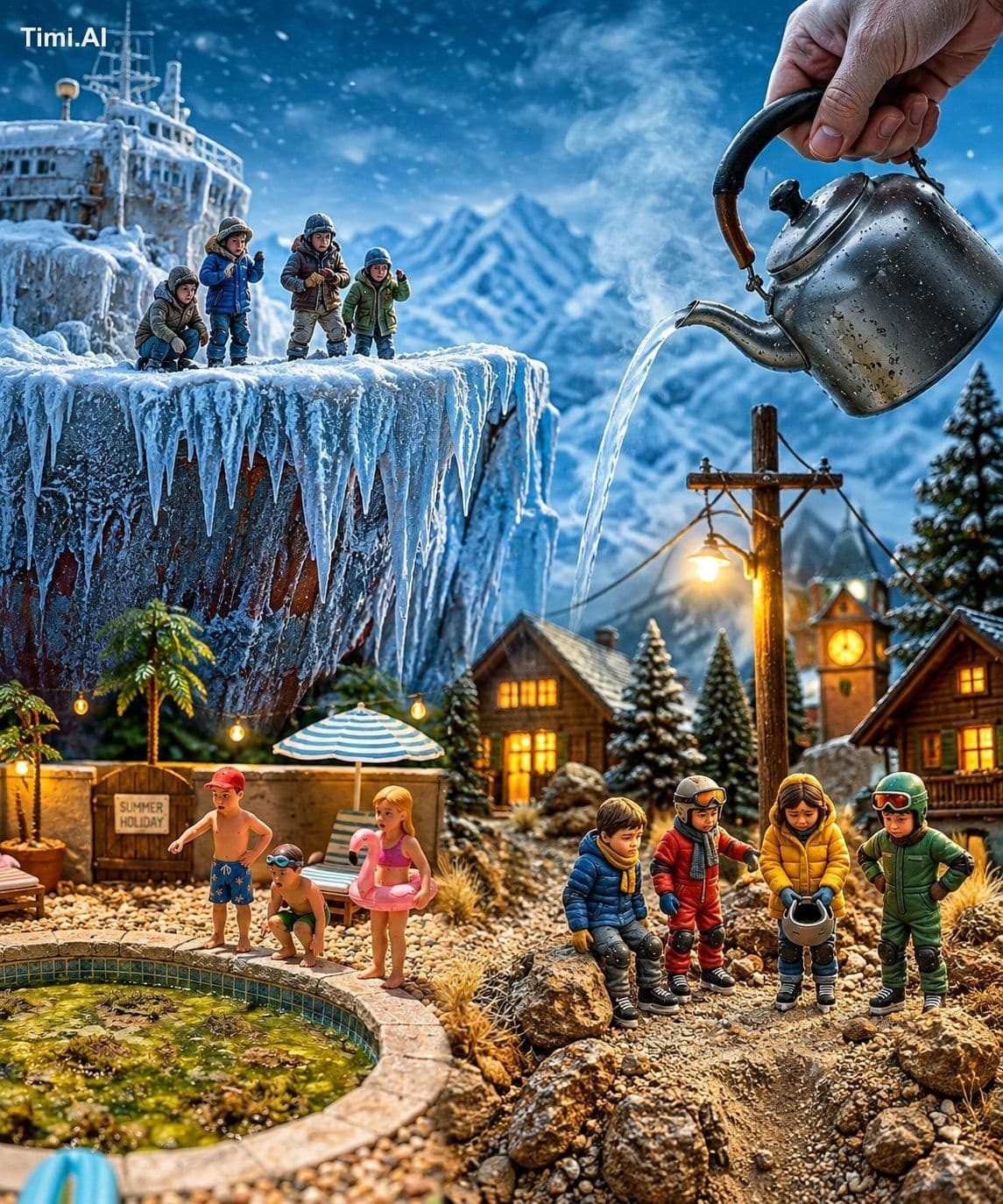 Prompt 1 

A highly detailed cinematic miniature diorama com
