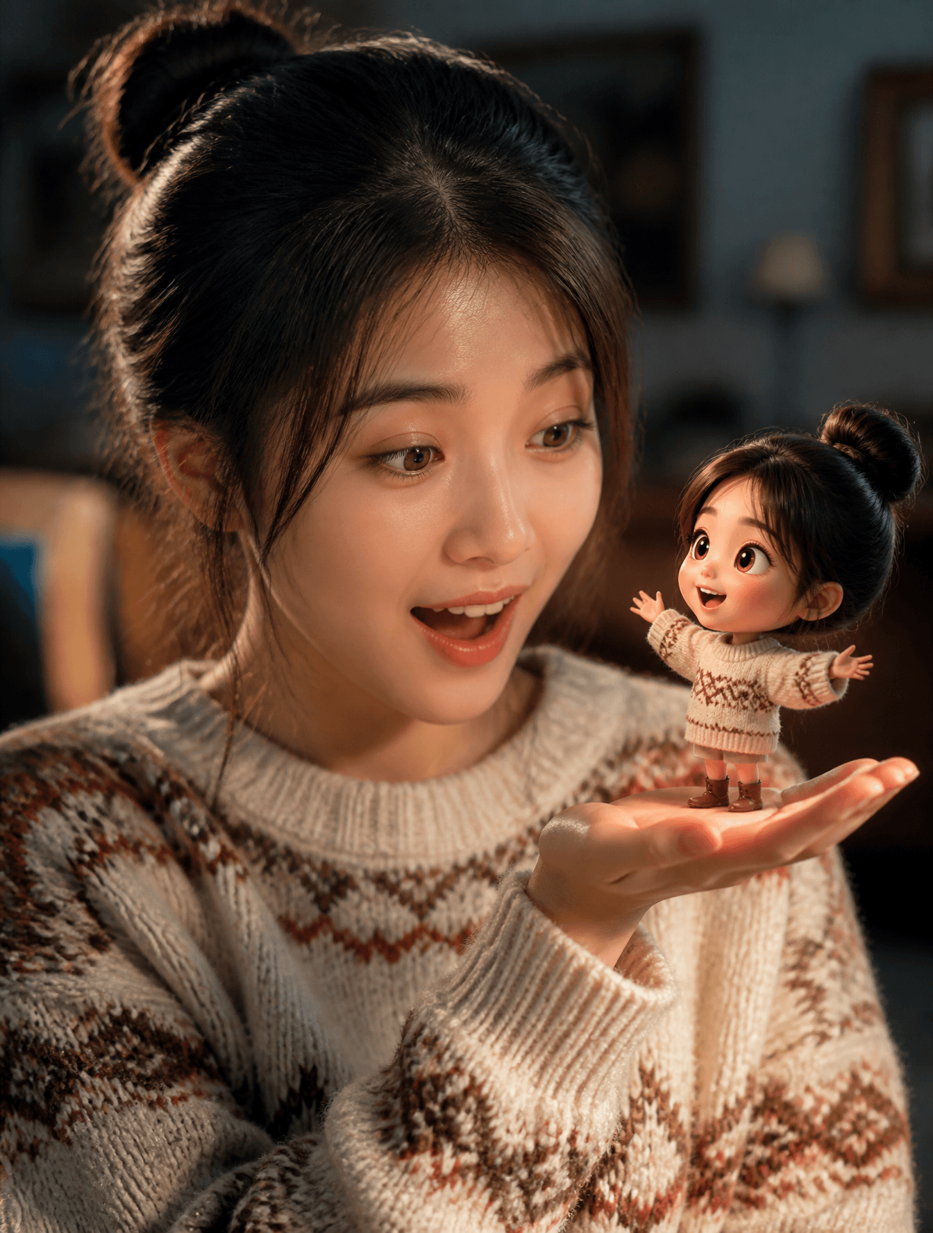 一张基于照片的超写实电影感肖像,主角为 {argument name="subject" default="一位女性"}