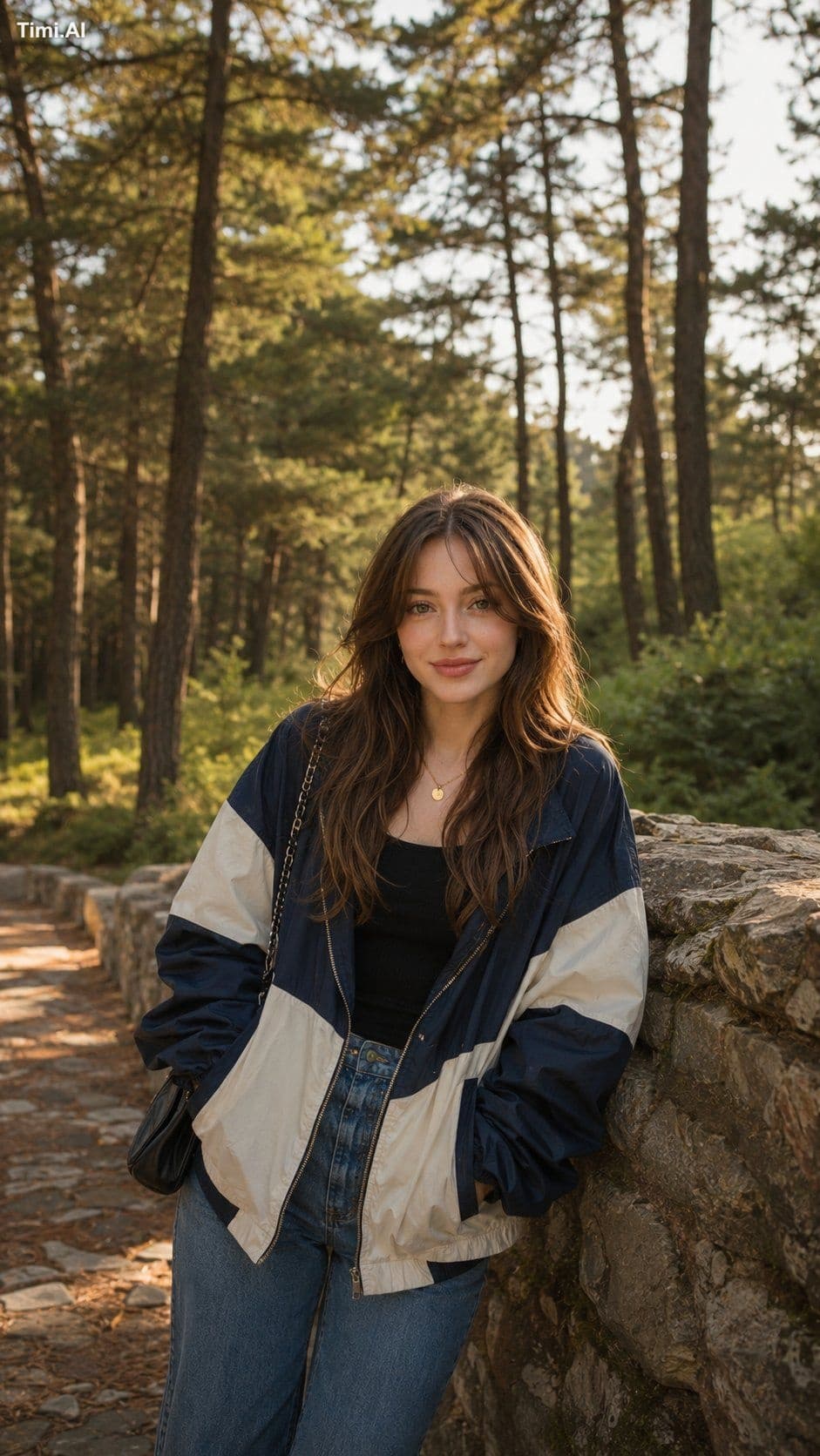Ultra-realistic outdoor portrait of a beautiful young woman