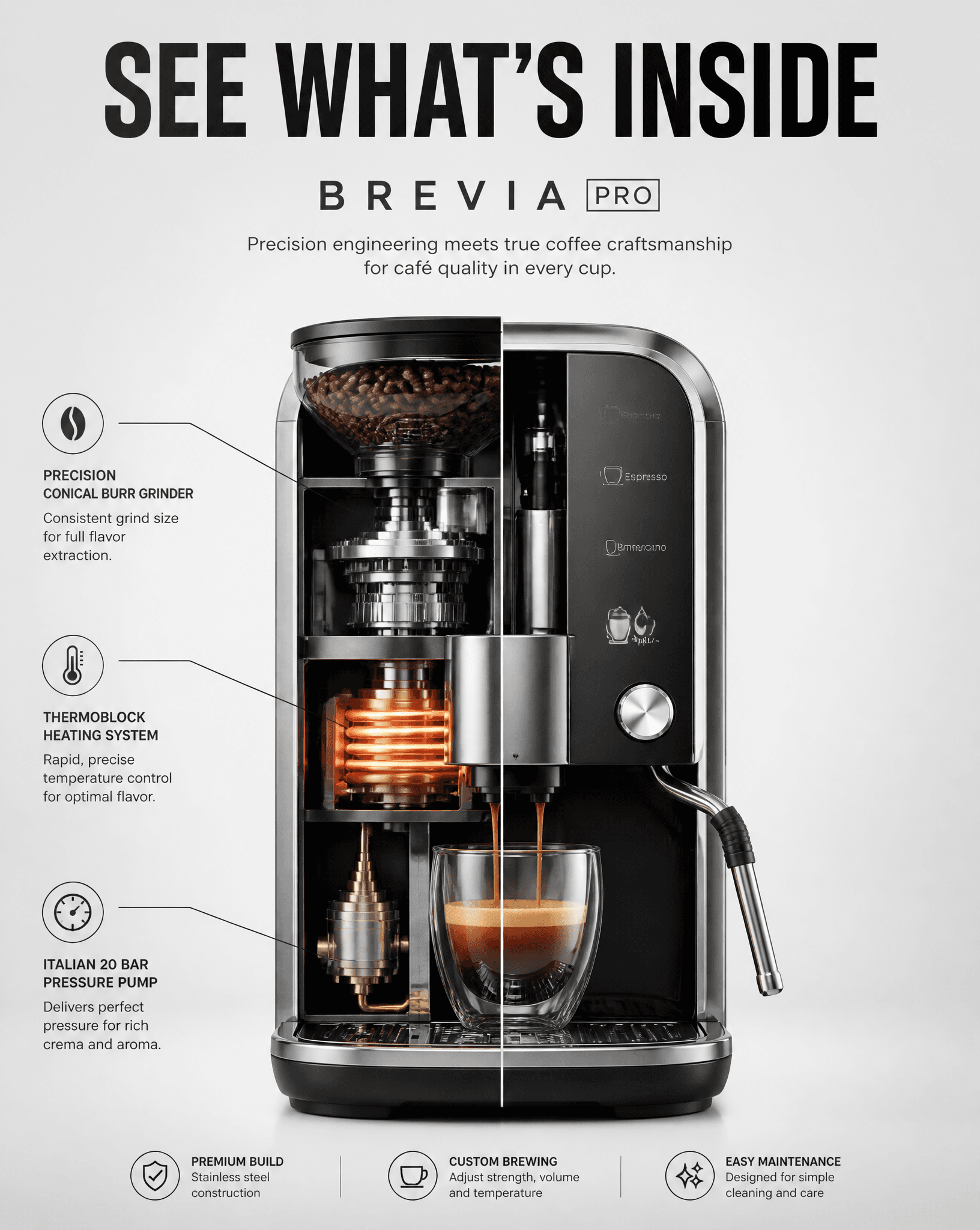 Create a premium 4:5 commercial product poster using the con