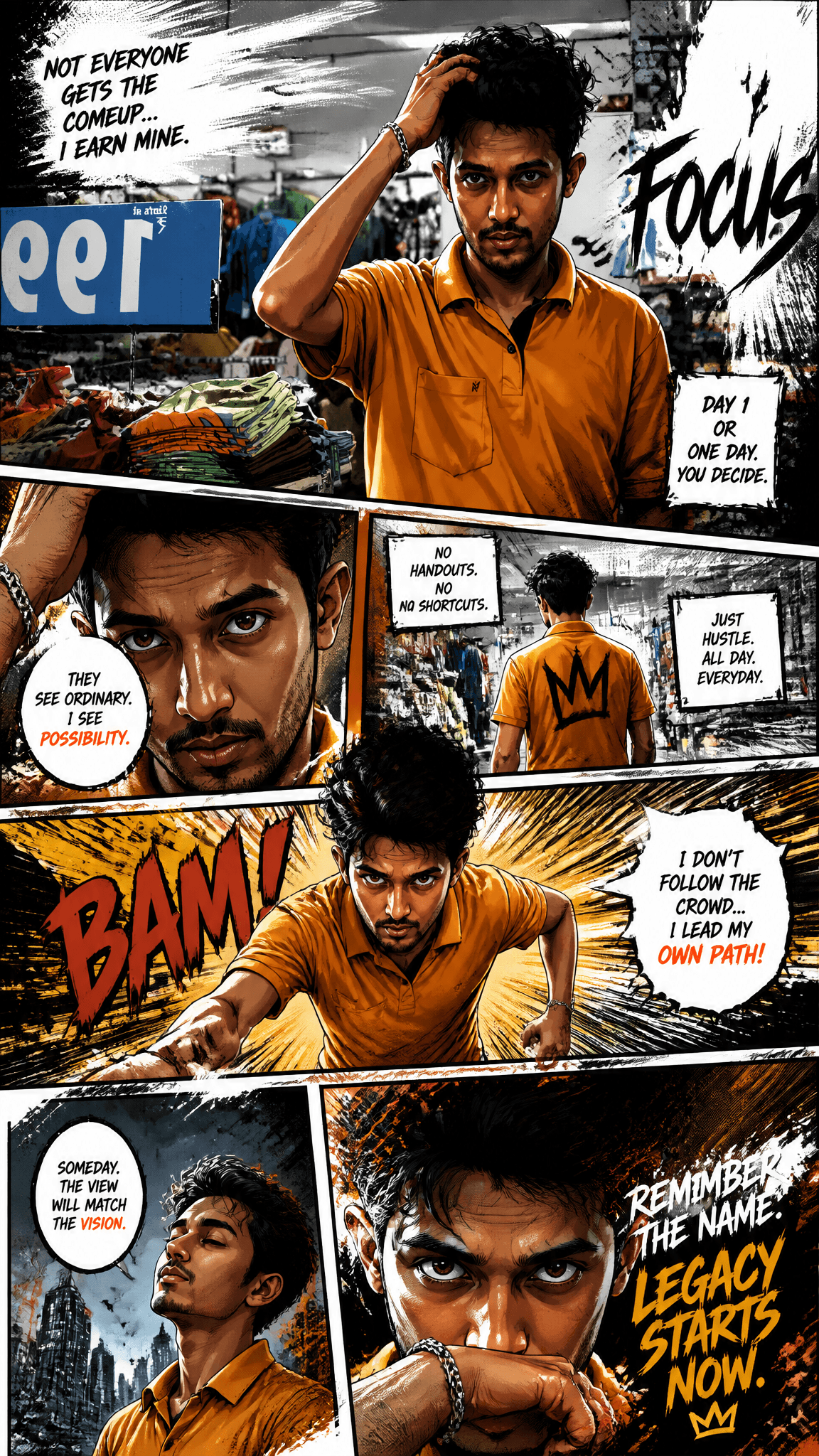 Create a full-page colored manga illustration based on the p