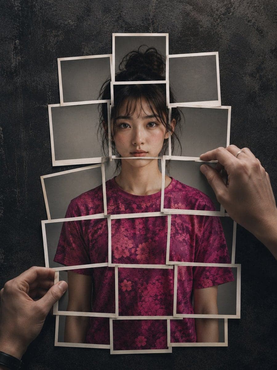 Hyperrealistic 8K photograph of a human figure composed of i