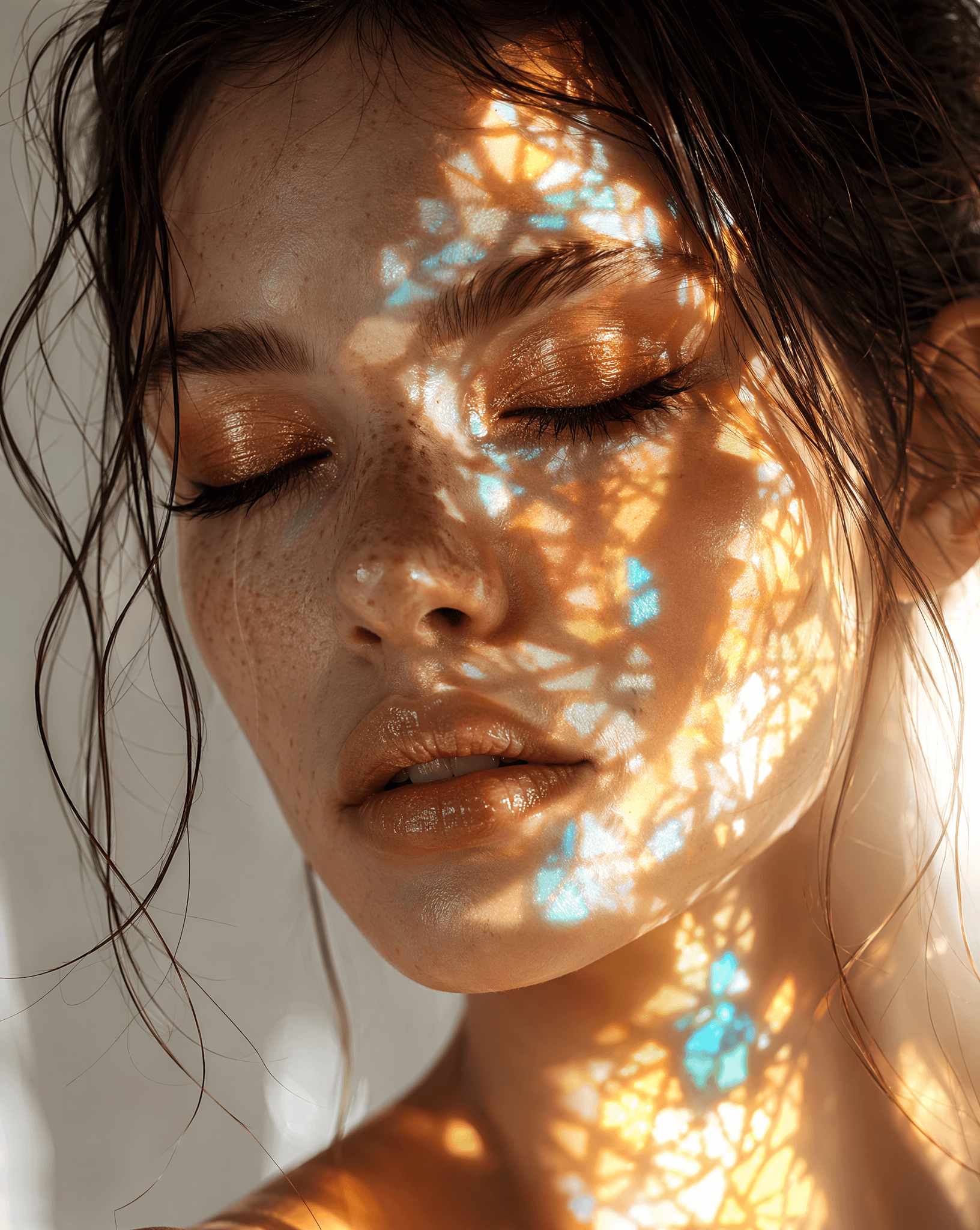 An ultra-realistic fine art portrait of a young woman with h
