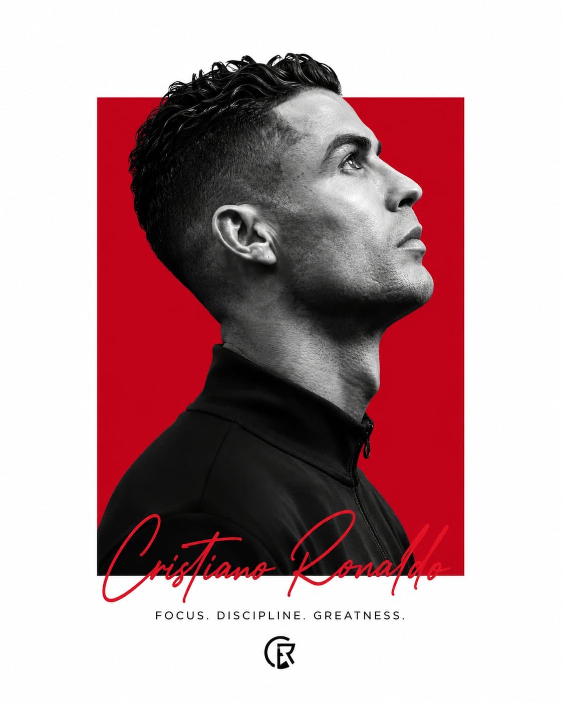 Minimalist editorial portrait poster design featuring [SUBJE