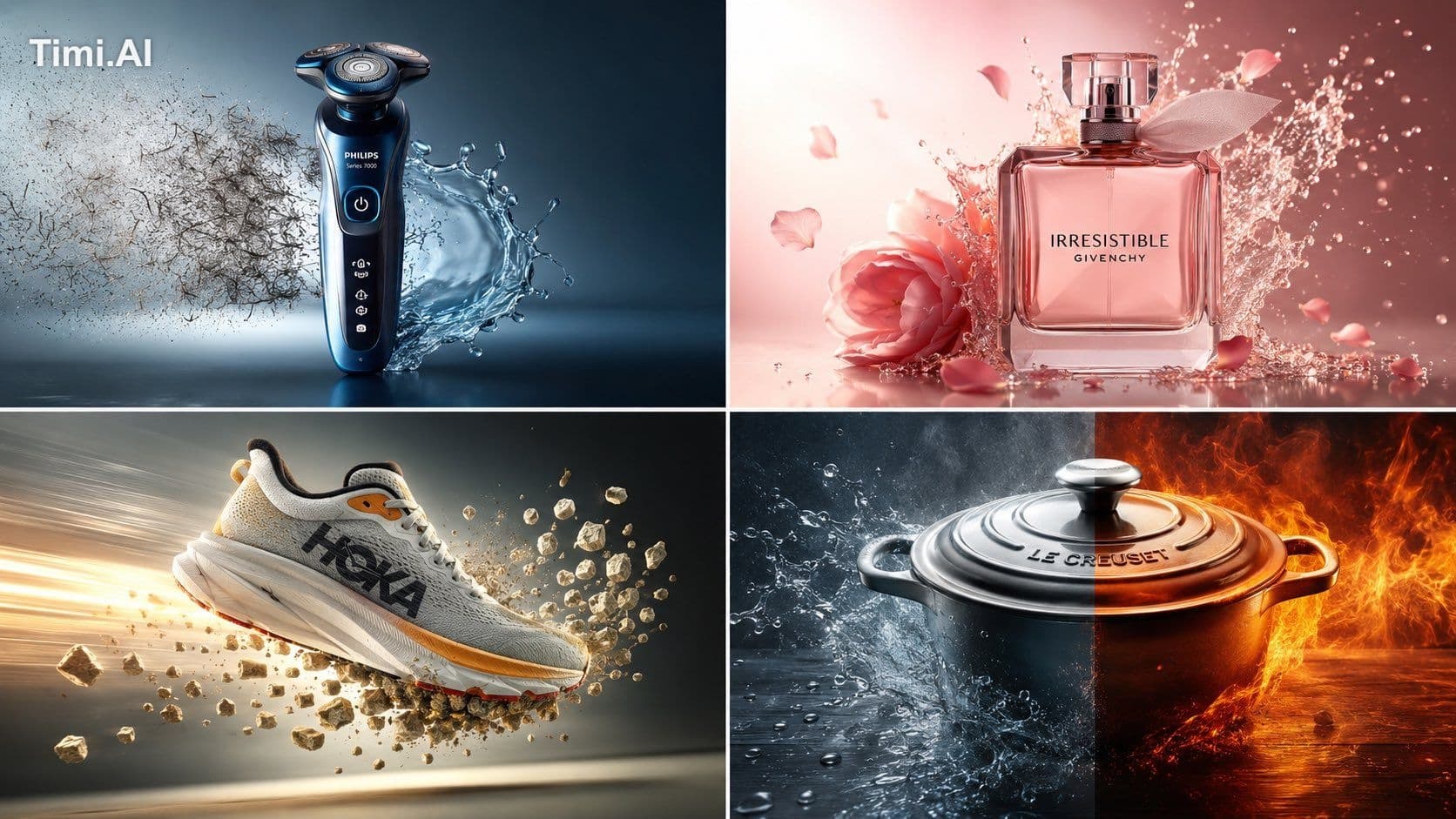 Upload a clear product image first.
Create a premium 16:9 c