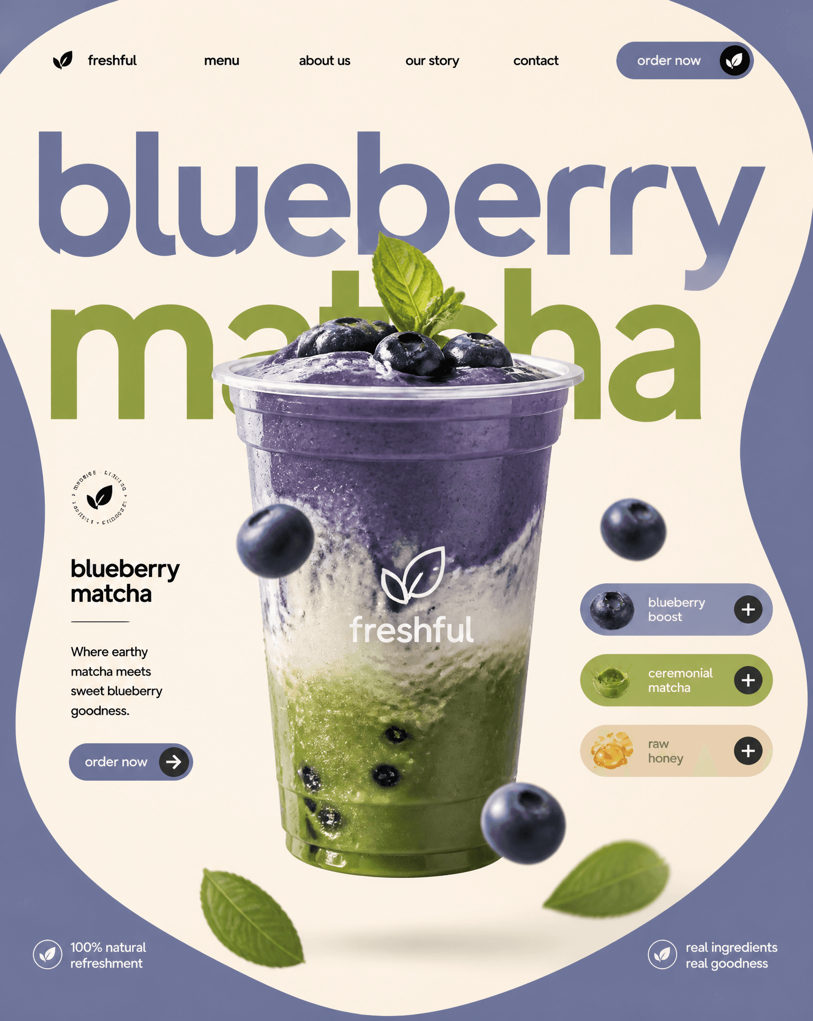 blueberry matcha STYLE & ART DIRECTION: Modern minimalist fo