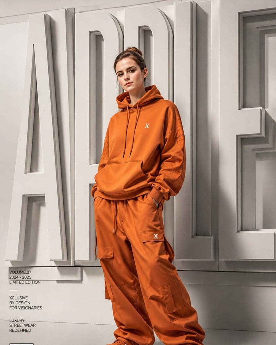 A high-end fashion campaign poster featuring a young model s