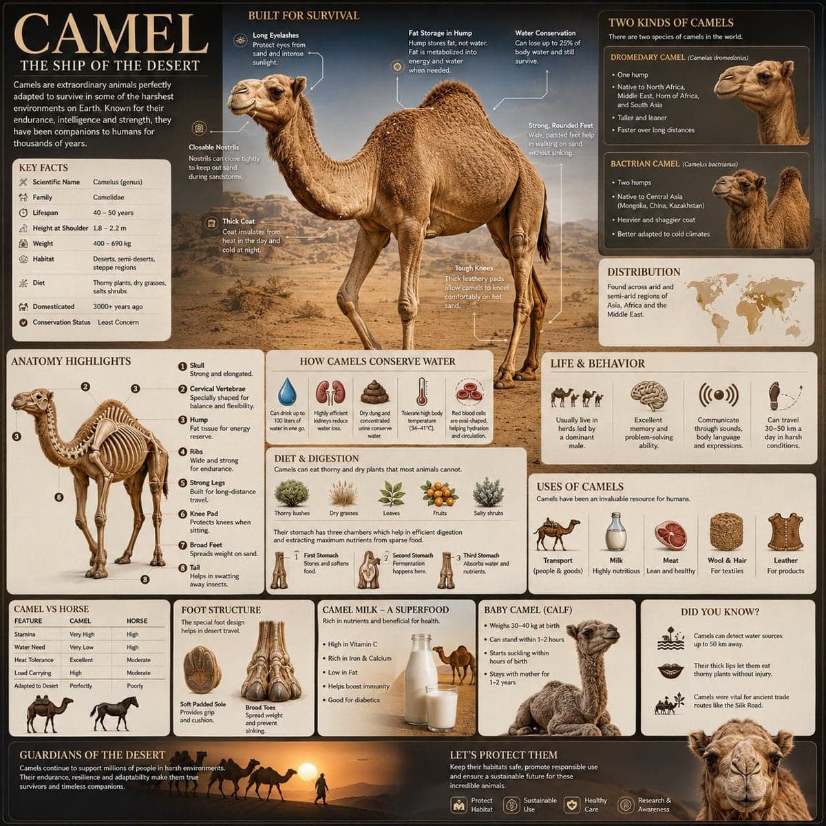 Create a premium square “reference-style wildlife infographi