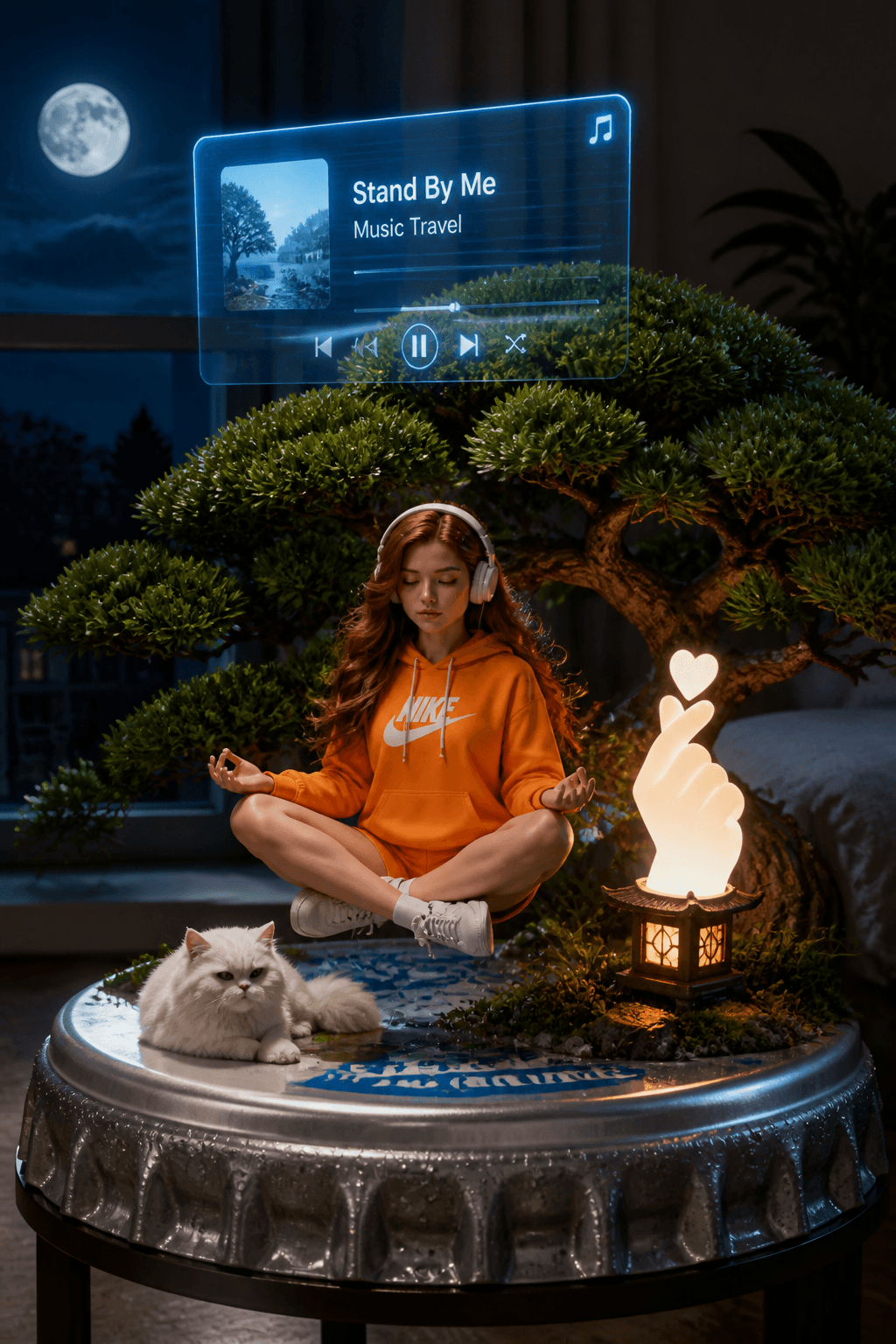 Create a very realistic image a 3D model of a woman (as in t