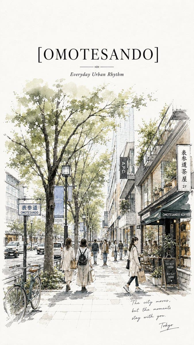 Minimalist ultra-high-resolution travel sketch poster of Omo