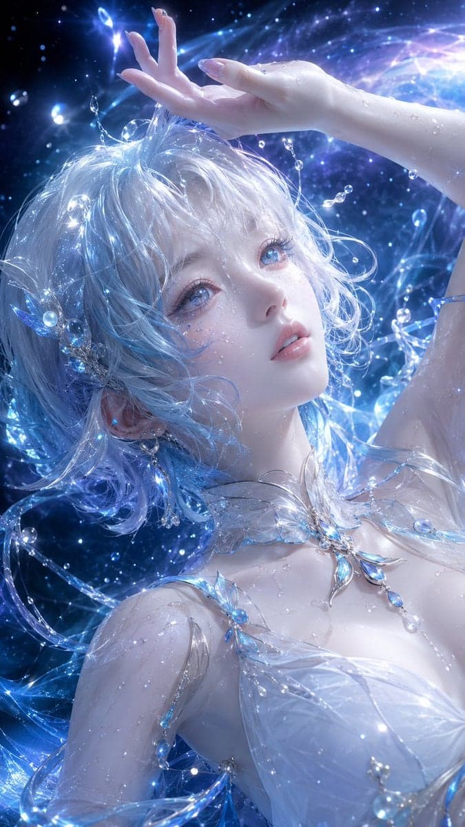 9:16 竖版，高精度 3D CG 东方幻想女性角色特写海报，3D CG oriental fantasy beauty