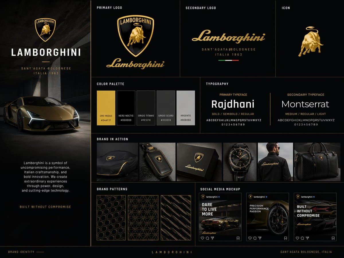 Create a premium brand kit board for [BRAND NAME], presented