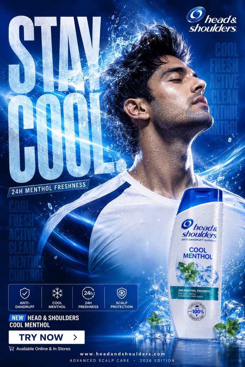 FORMAT: 4:5 vertical hyper-commercial anti-dandruff shampoo