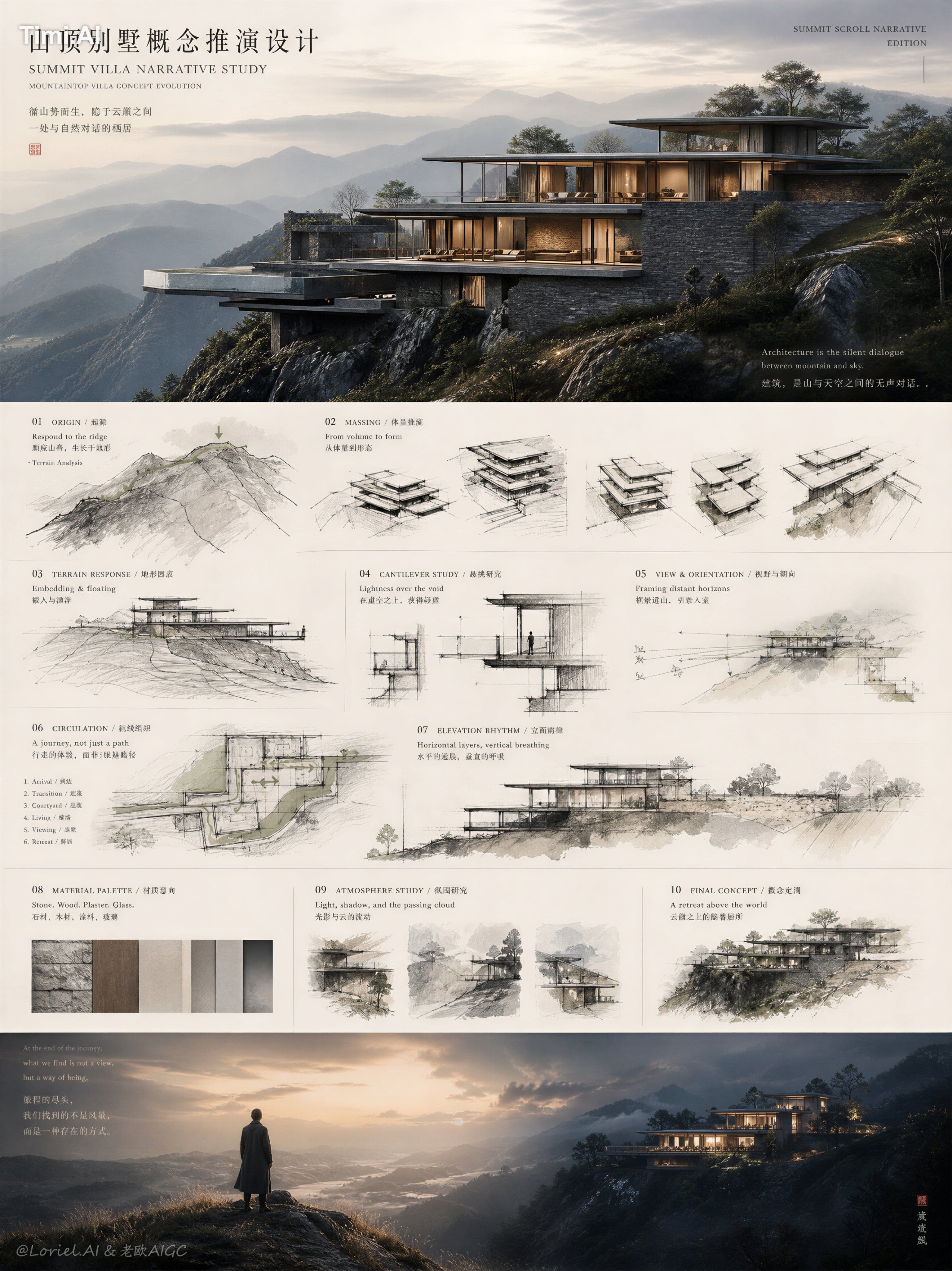 Tips: A layered narrative of the same jungle waterfront vill