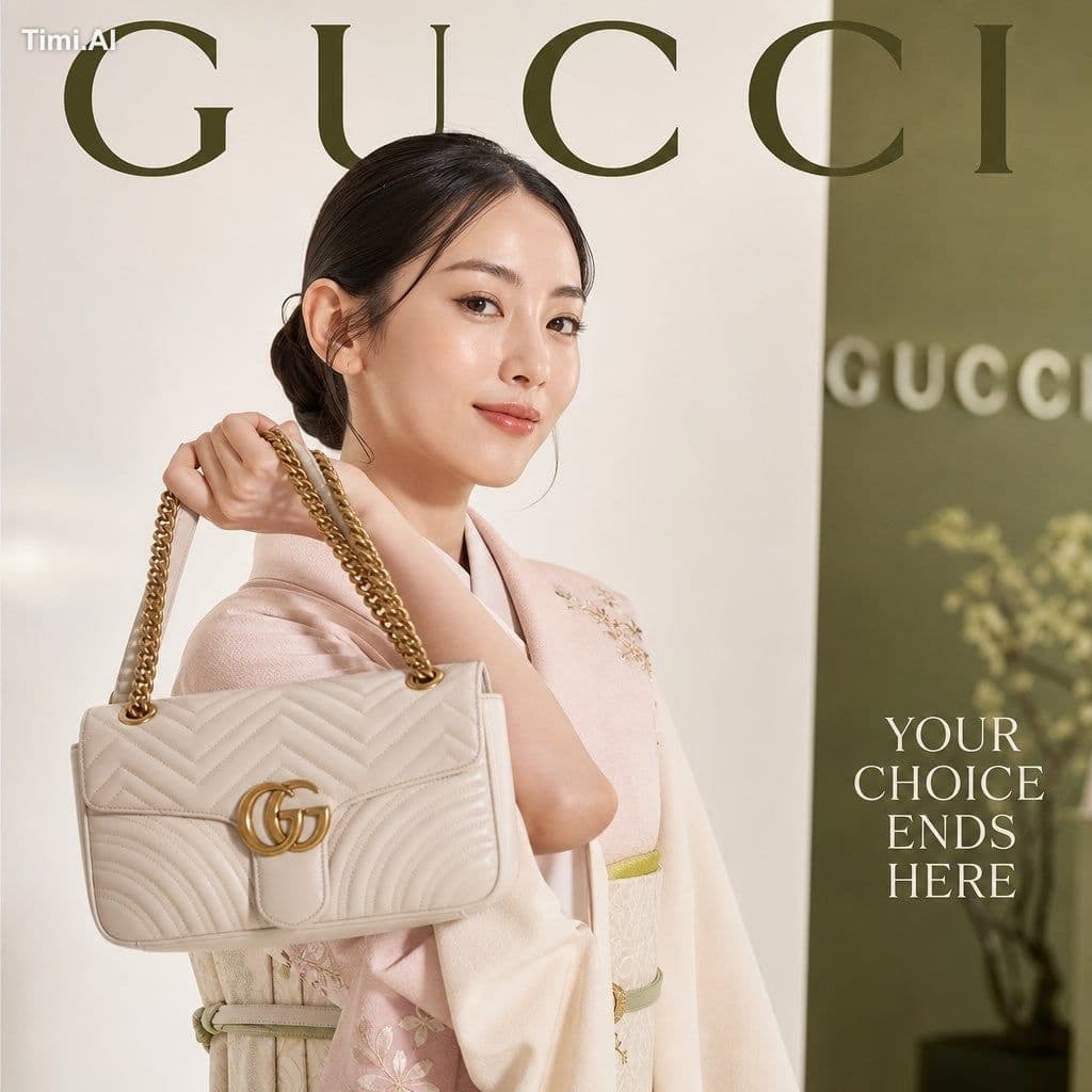 Ultra-realistic luxury fashion brand campaign magazine cover