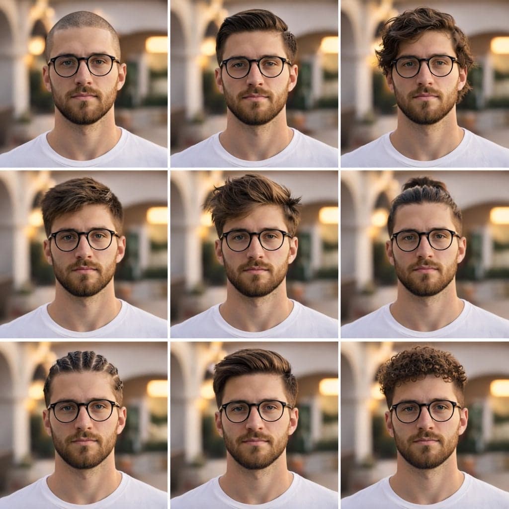 description: "A clean, aesthetic 3x3 collage portrait showca