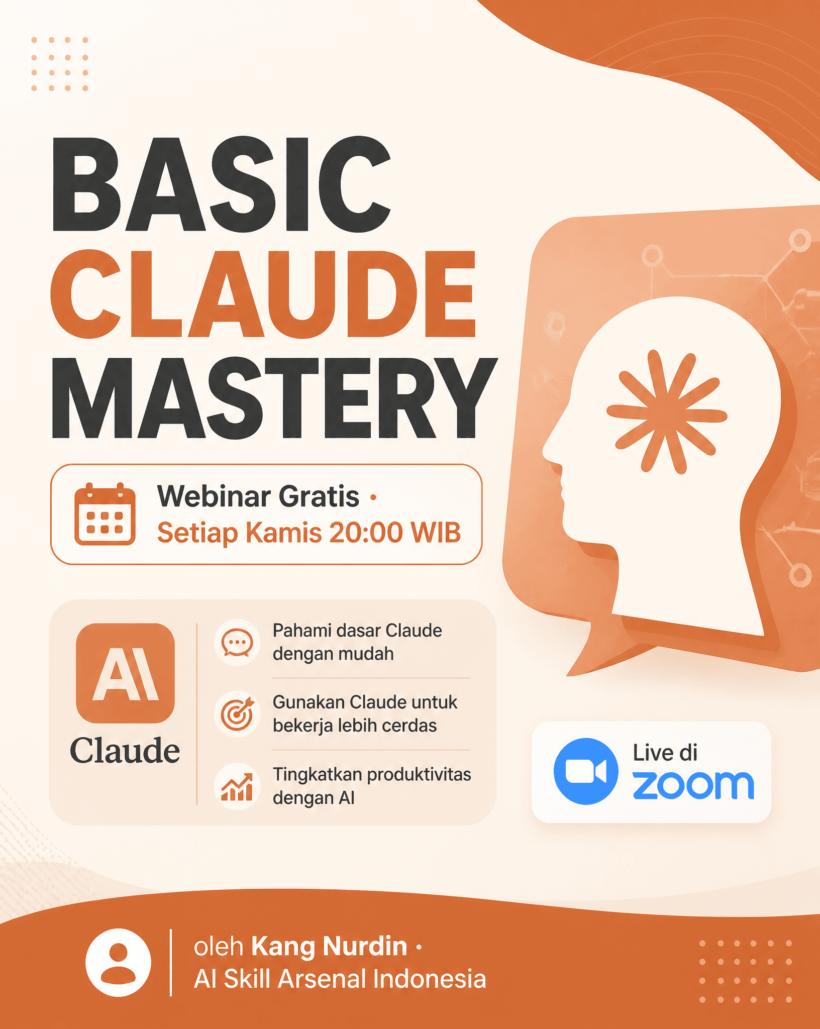 A professional social media post design for "Basic Claude Ma