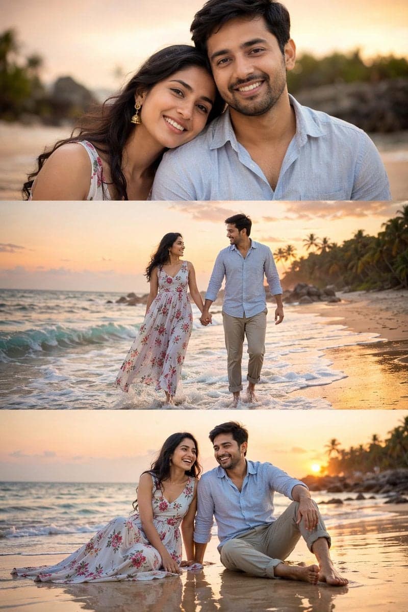 Subject
Ultra-realistic cinematic romantic beach collage fea