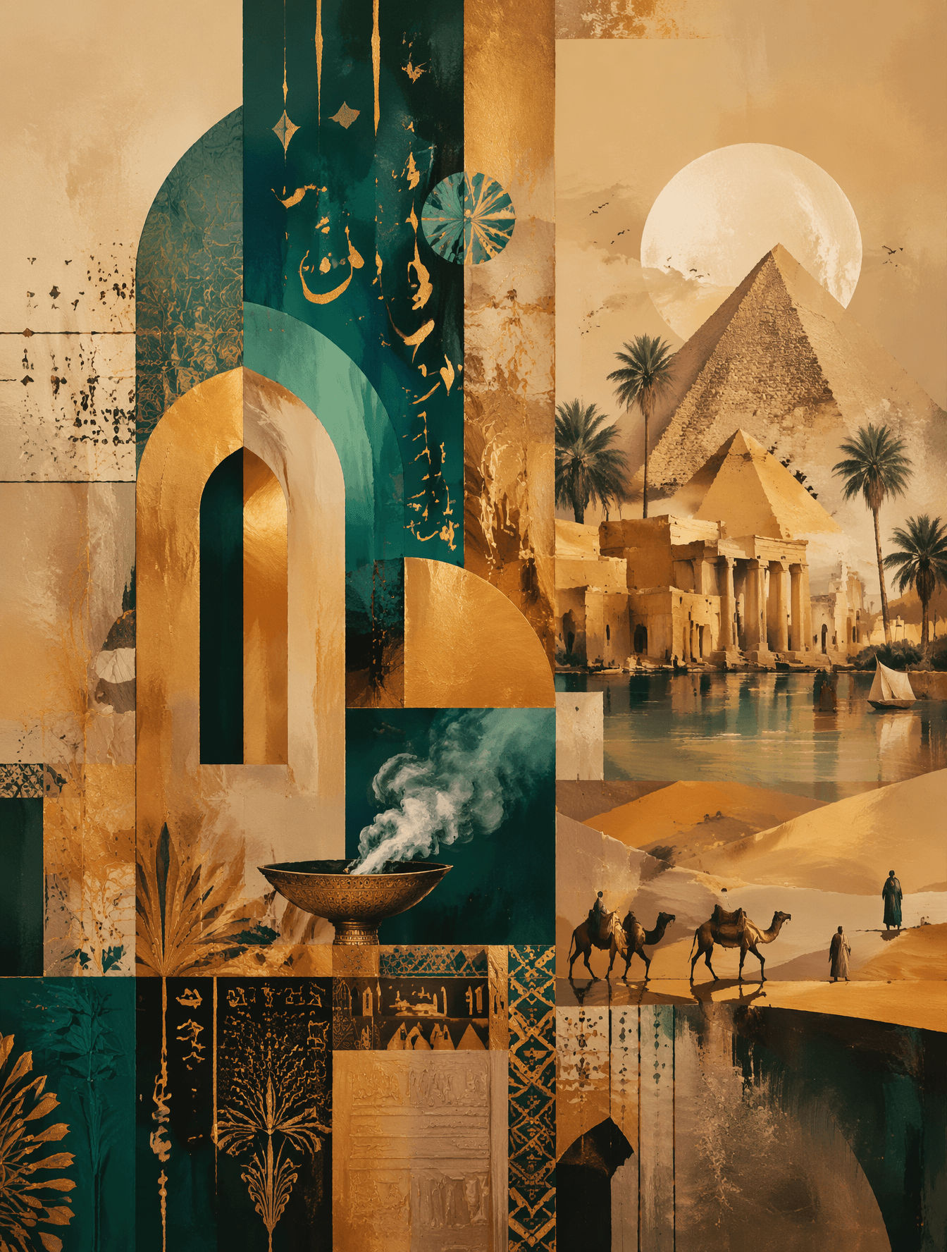 Abstract depictions of Egypt, contemporary Egyptian art, an
