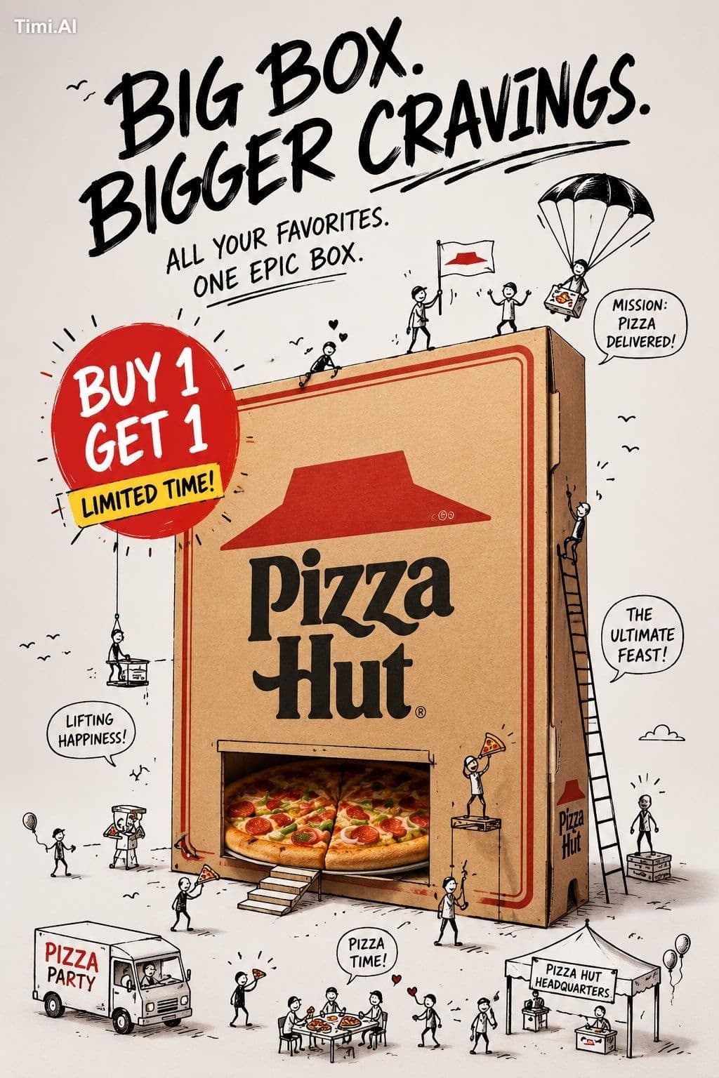 Create a premium mixed-media advertising poster in vertical