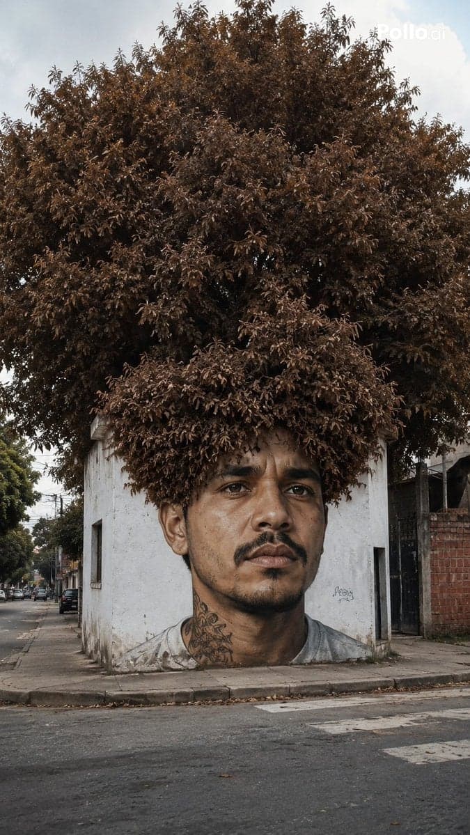 Ultra-realistic street art illusion, a short white building