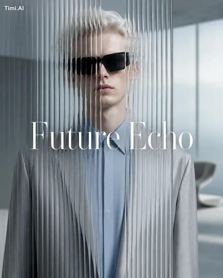 Minimalist luxury fashion advertisement featuring [Human] we