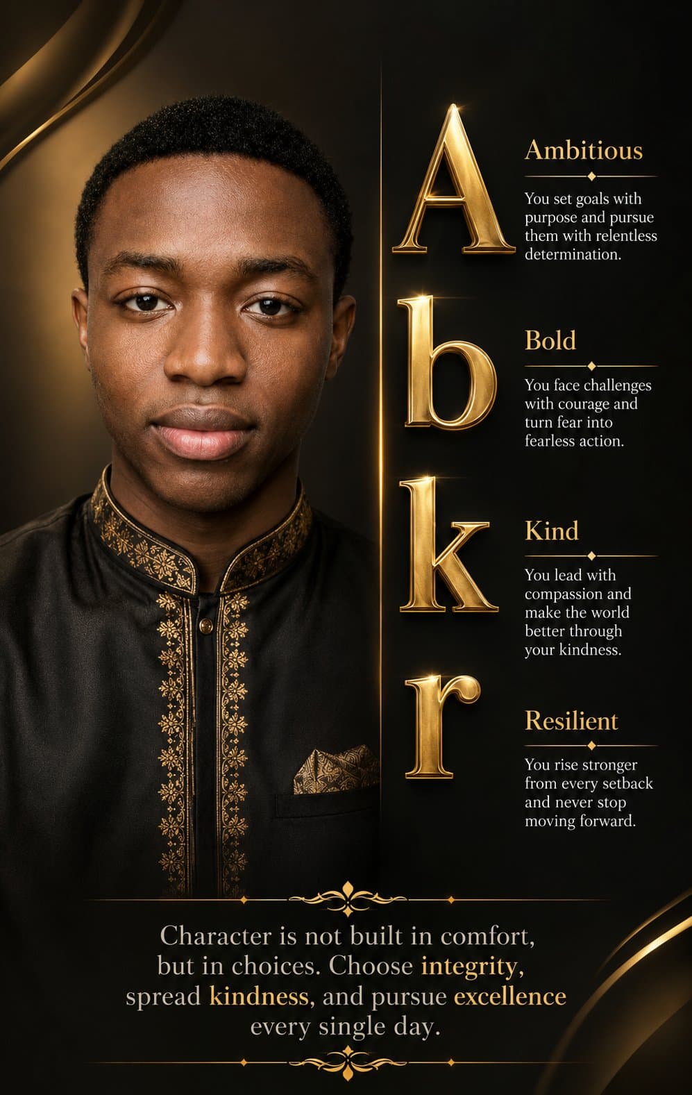 > Create a premium, ultra-realistic 4:5 portrait poster usin