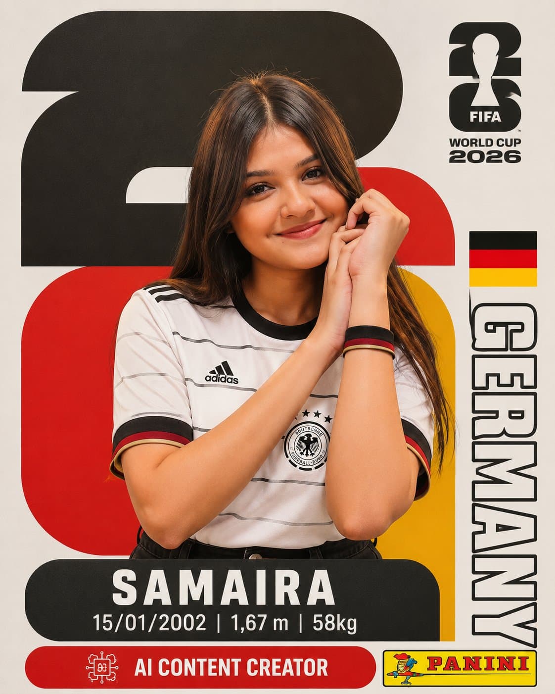 Create a premium FIFA World Cup 2026 Panini-style collectibl