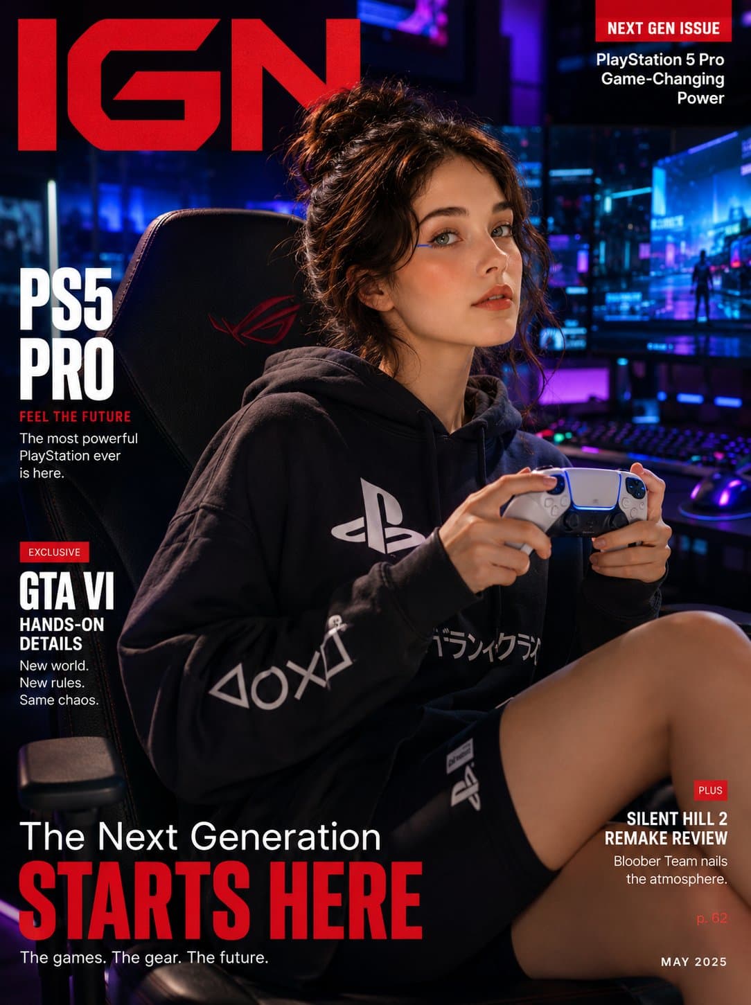 [Reference Image]
Ultra-realistic gaming lifestyle magazine 