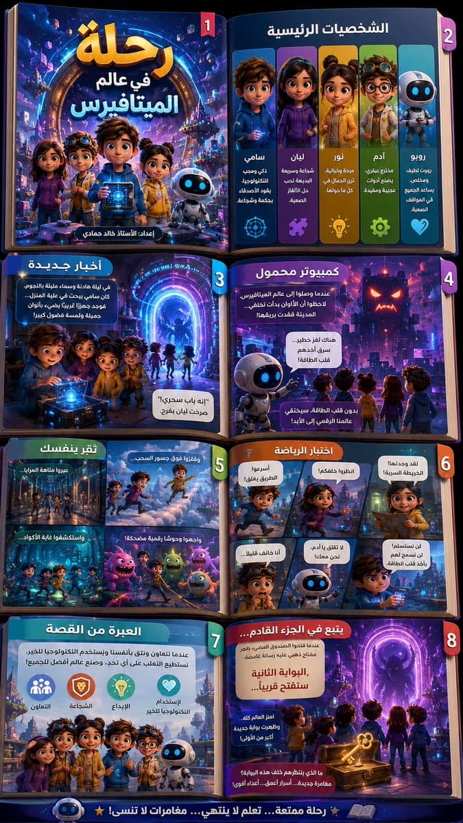 Create a large Arabic infographic in the form of a small thr
