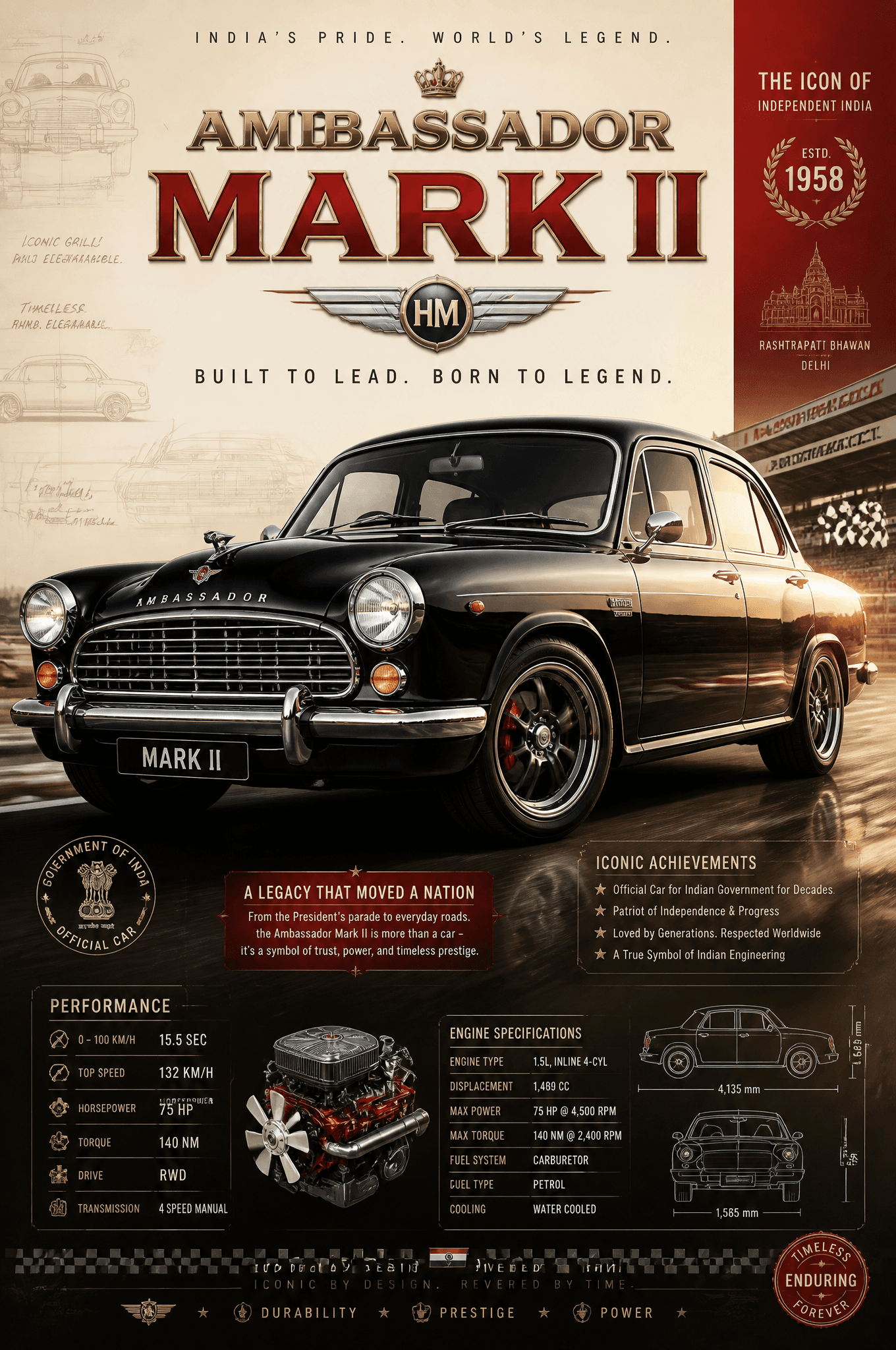 Create image Create an epic premium automotive poster of [Am