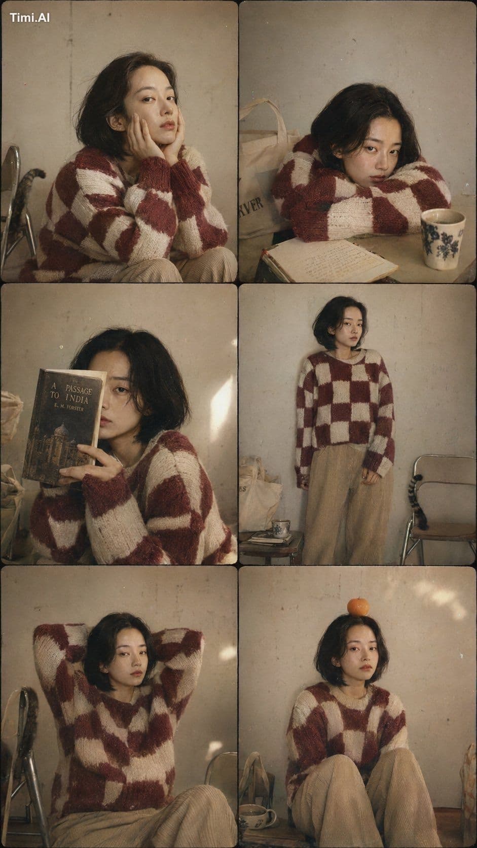 A 6-panel collage (3 rows by 2 columns) featuring a young Ea