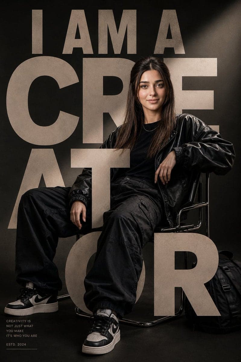 Ultra-premium fashion editorial poster, luxury streetwear ae