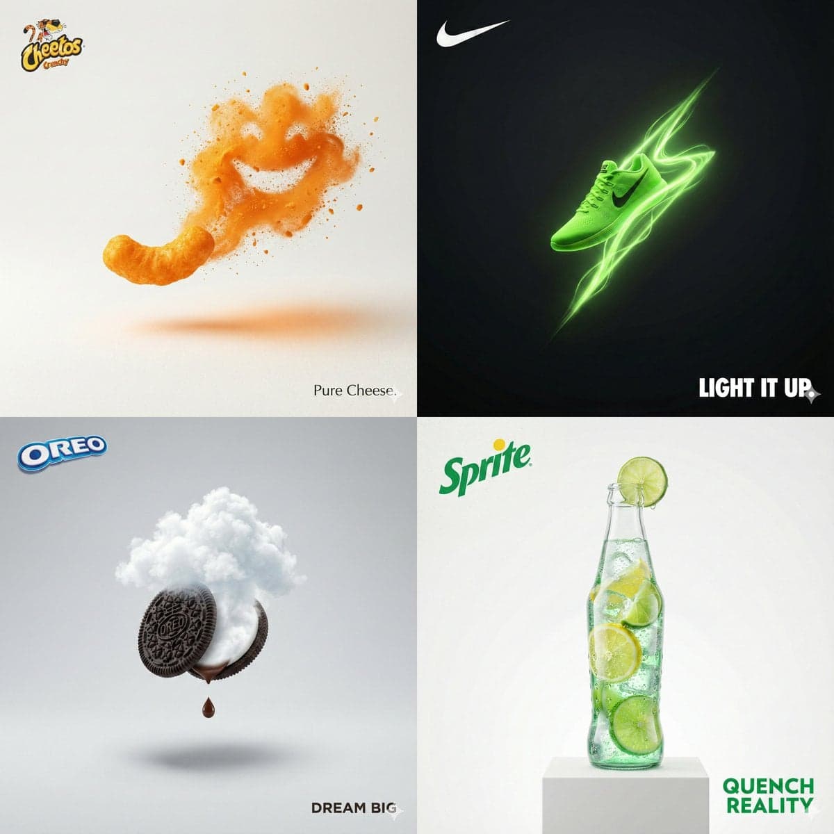 Visualize INPUT: [PRODUCT/BRAND]
Create a surreal minimalist