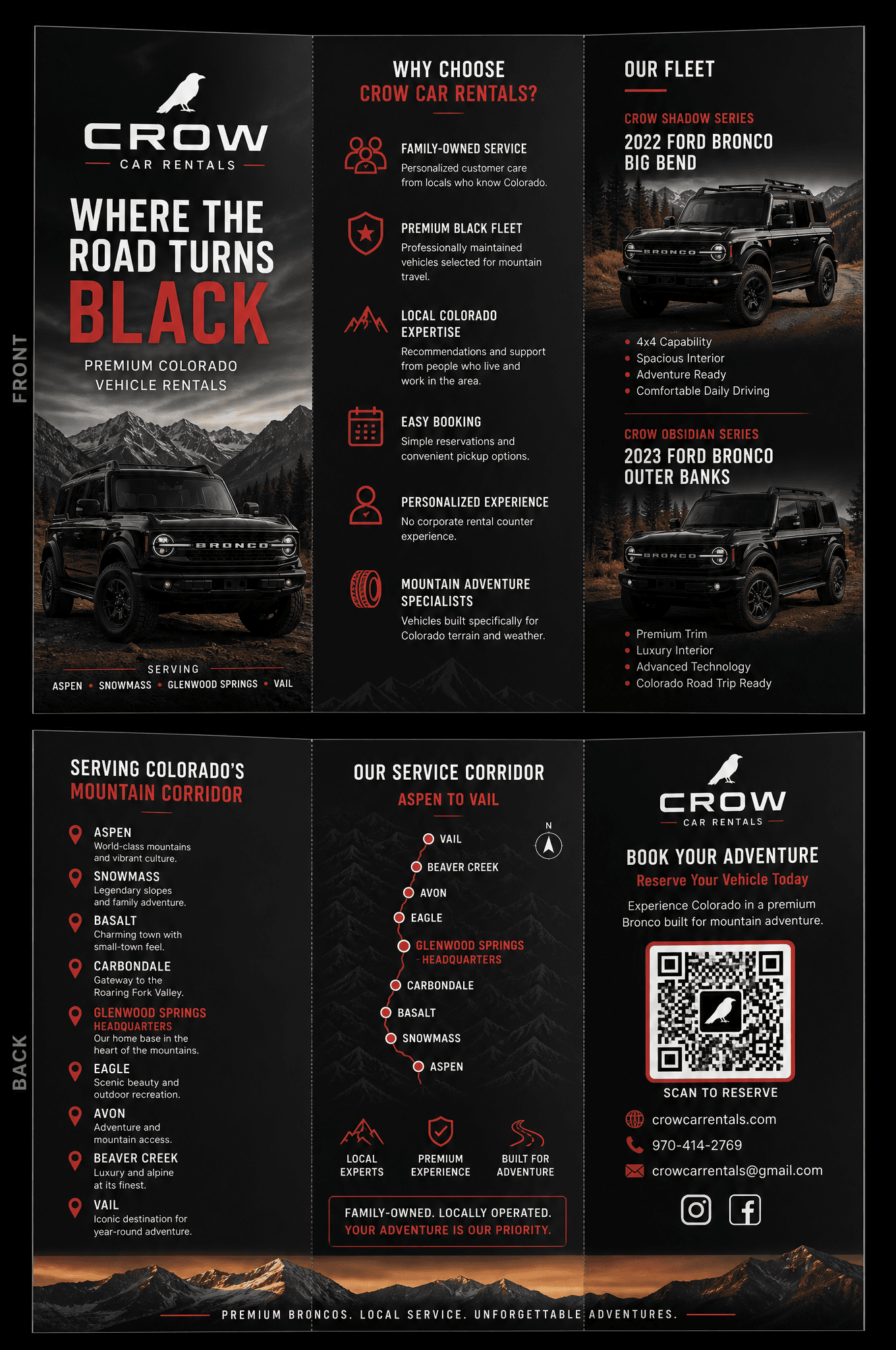 Design a Premium Print-Ready Tri-Fold Brochure for Crow Car