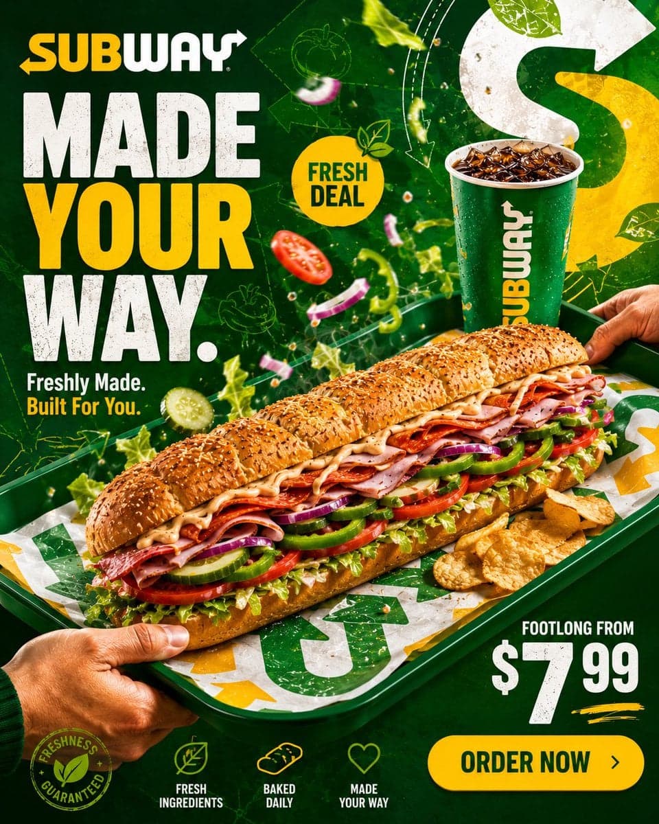 SUBWAY

"EAT FRESH."

FORMAT

Ultra-Premium Fast Food Social