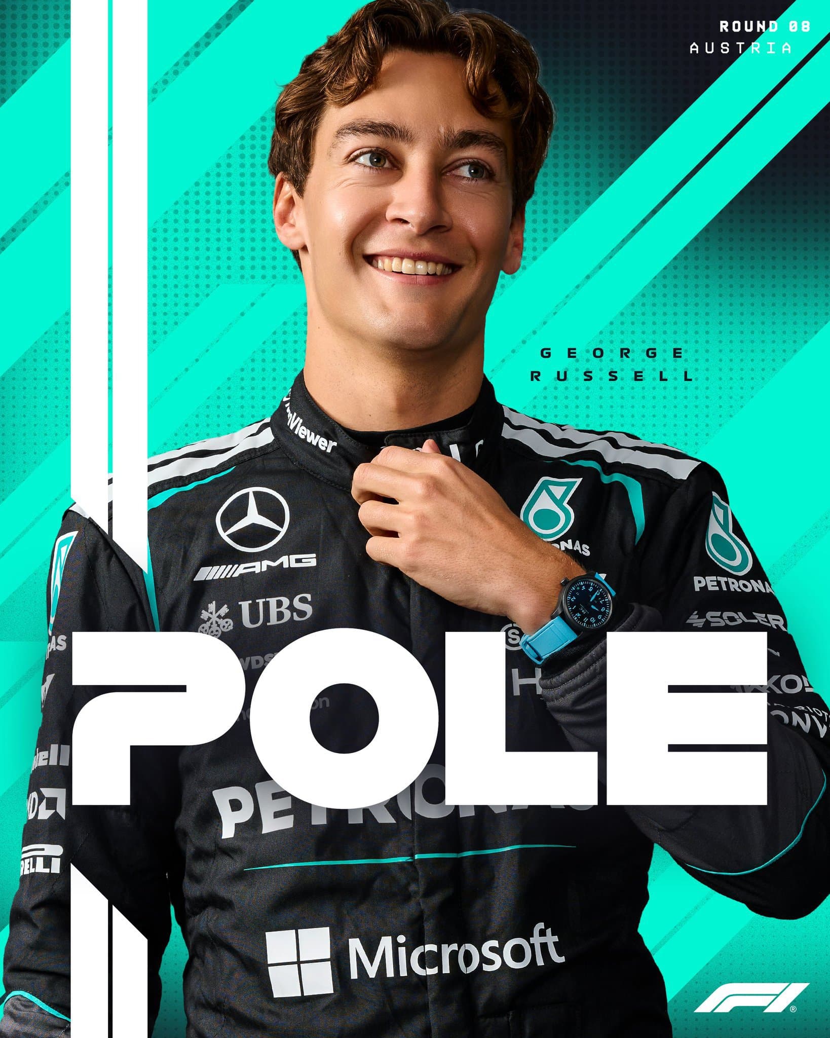 Ultra-realistic Formula 1 promotional poster featuring a you