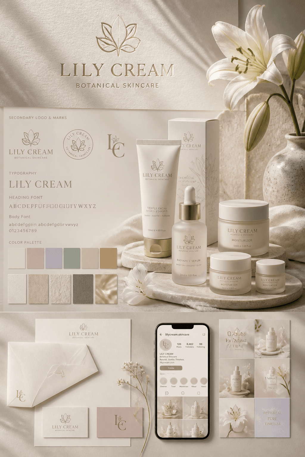 Create a high-end luxury brand identity presentation for an 