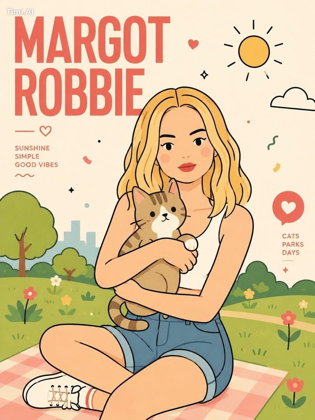 Playful flat-vector poster illustration of the reference ima