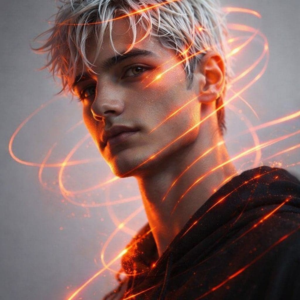 Portrait of a 21-year-old man of appearance with masculine f