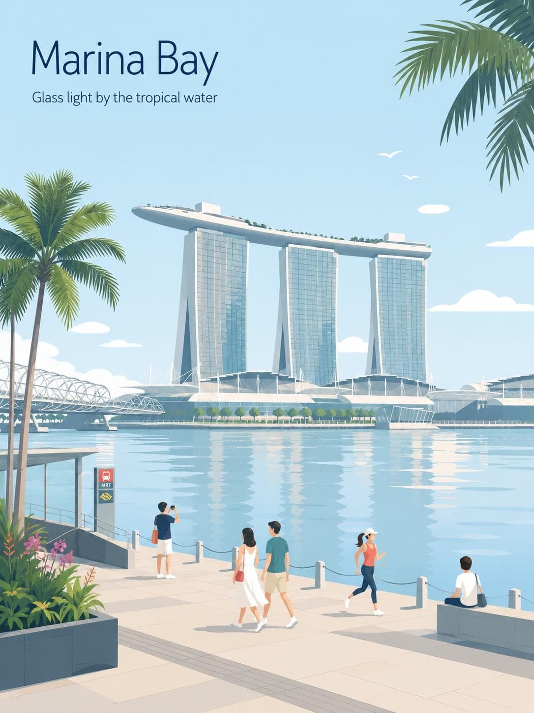 Create a minimalist vintage travel poster illustration of [C