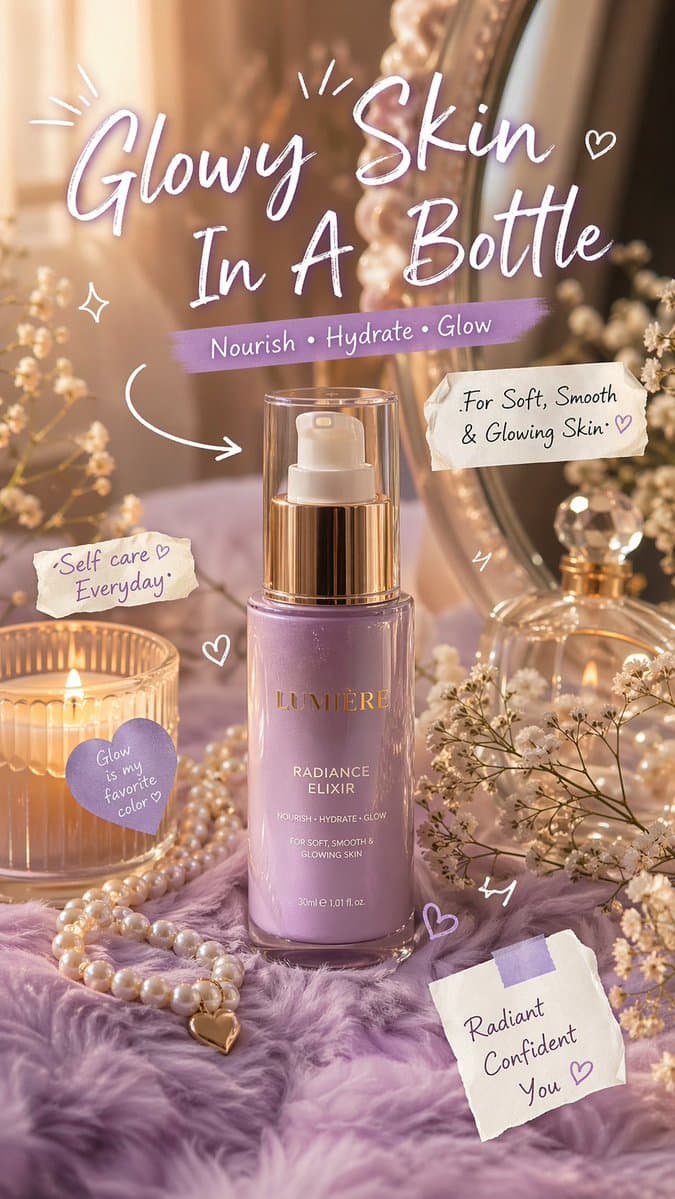 Luxury aesthetic skincare advertisement,soft pastel backgrou