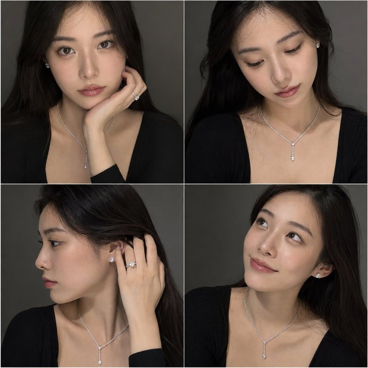 {
"objective": "Create a 2x2 portrait grid of an extremely