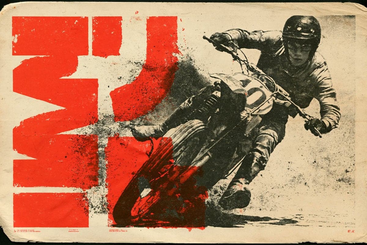A vintage lithograph poster of a [Subject], printed with tex